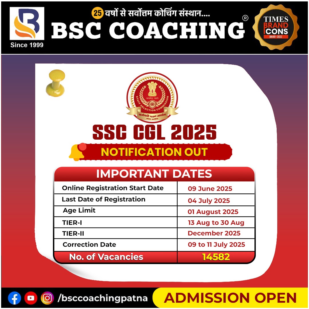 SSC CGL 2025 Notification Out: Prepare with the Best SSC Coaching in Patna
